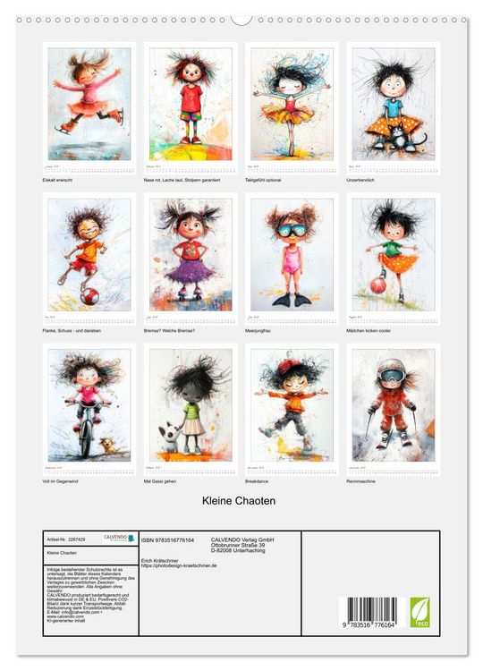 Produktbild: Kleine Chaoten (hochwertiger Premium Wandkalender 2027 DIN A2 hoch), Kunstdruck in Hochglanz