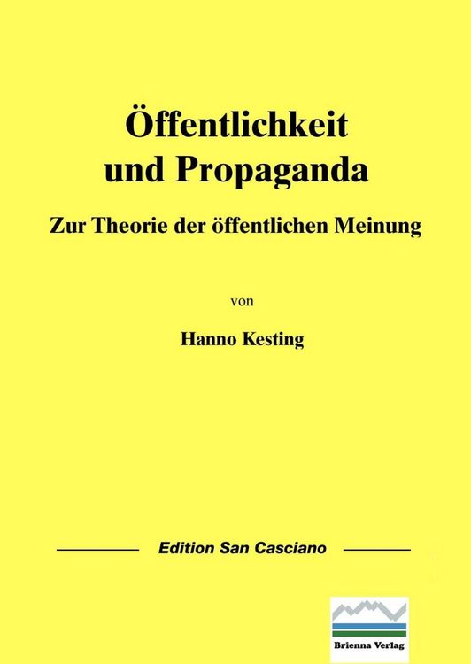 Produktbild: &Ouml;ffentlichkeit und Propaganda