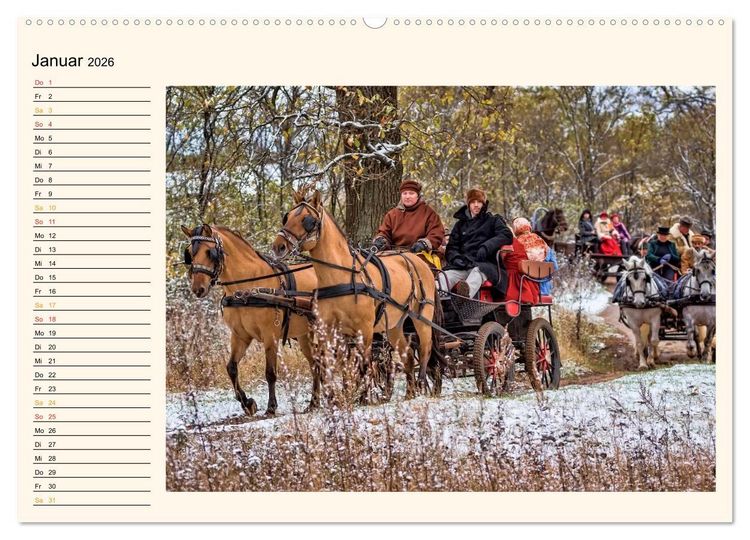 Produktbild: Pferdekutschen - Vorg&auml;nger des Automobils (Wandkalender 2026 DIN A2 quer), CALVENDO Monatskalender