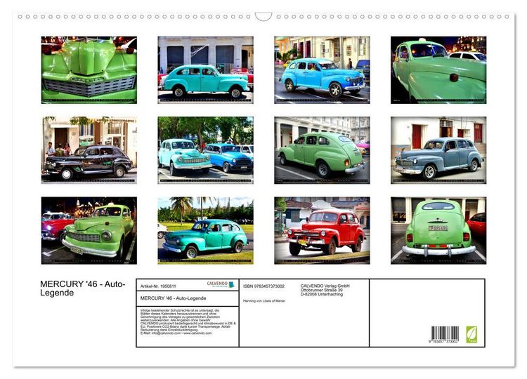 Produktbild: MERCURY '46 - Auto-Legende (Wandkalender 2026 DIN A2 quer), CALVENDO Monatskalender