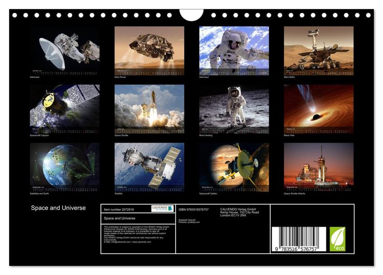 Produktbild: Space and Universe (Wall Calendar 2026 DIN A4 landscape), CALVENDO 12 Month Wall Calendar