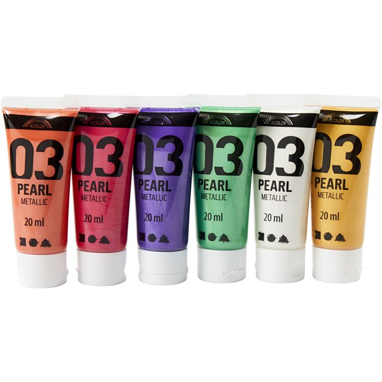Produktbild: Creativ Company Acrylfarbe Metallic, Metallic, Zus&auml;tzliche Farben, 6x20 ml