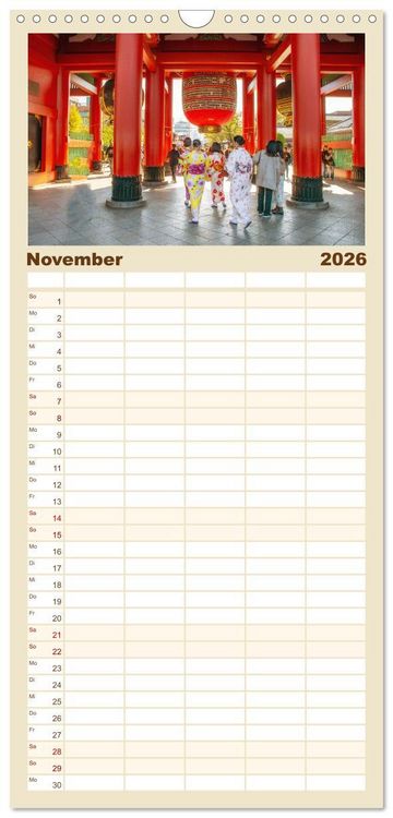 Produktbild: Familienplaner 2026 - Tokio - Tradition und Moderne mit 5 Spalten (Wandkalender, 21 x 45 cm) CALVENDO