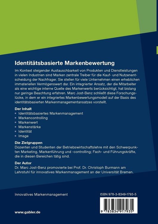 Produktbild: Identit&auml;tsbasierte Markenbewertung