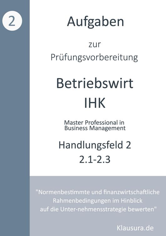 Produktbild: Aufgaben zur Pr&uuml;fungsvorbereitung gepr&uuml;fte Betriebswirte IHK