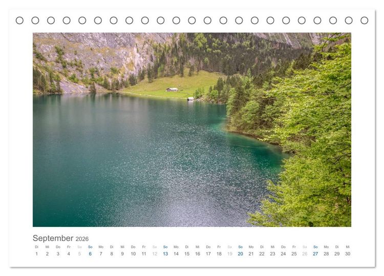 Produktbild: Berchtesgadener Alpen - Land von Watzmann und K&ouml;nigssee (Tischkalender 2026 DIN A5 quer), CALVENDO Monatskalender