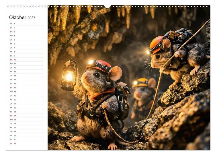 Produktbild: Abenteuerm&auml;use - Drei kleine Entdecker auf gro&szlig;er Reise (Wandkalender 2027 DIN A2 quer), CALVENDO Monatskalender