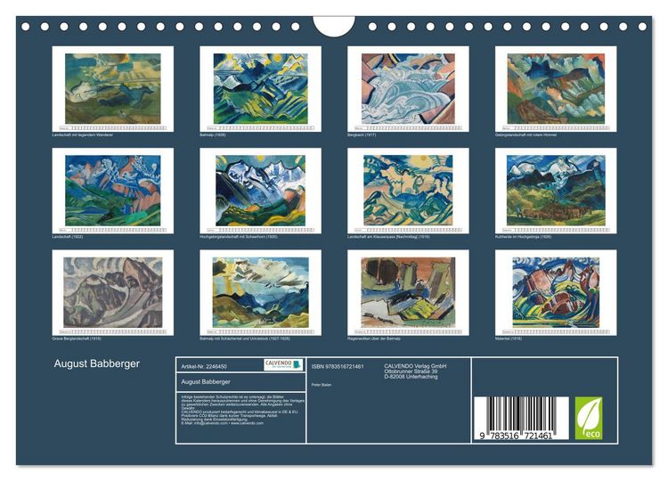 Produktbild: August Babberger (Wandkalender 2026 DIN A4 quer), CALVENDO Monatskalender