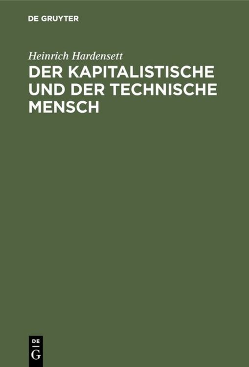 Produktbild: Der kapitalistische und der technische Mensch