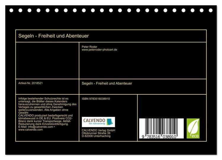 Produktbild: Segeln - Freiheit und Abenteuer (Tischkalender 2026 DIN A5 quer), CALVENDO Monatskalender