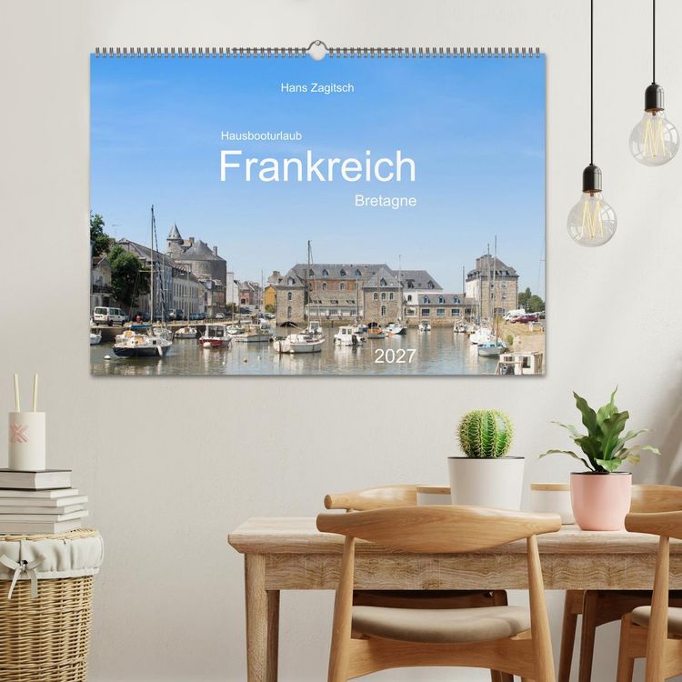 Produktbild: Hausbooturlaub Frankreich - Bretagne (Wandkalender 2027 DIN A2 quer), CALVENDO Monatskalender