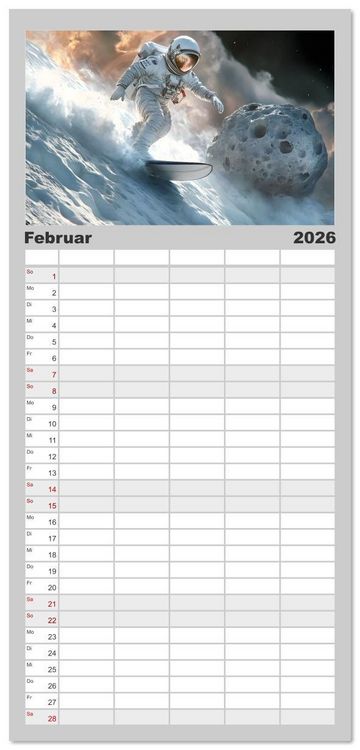 Produktbild: Familienplaner 2026 - Zwischen Sternenstaub und Stille mit 5 Spalten (Wandkalender, 21 x 45 cm) CALVENDO