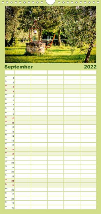 Produktbild: Familienplaner Toskana - sp&uuml;r den Sommer (Wandkalender 2022 , 21 cm x 45 cm, hoch)
