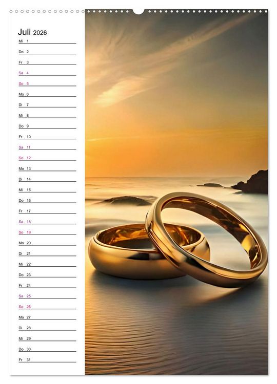 Produktbild: Lust auf Hochzeit - Planer (hochwertiger Premium Wandkalender 2026 DIN A2 hoch), Kunstdruck in Hochglanz