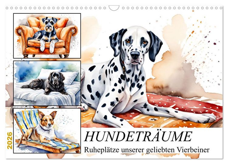 Produktbild: Hundetr&auml;ume (Wandkalender 2026 DIN A3 quer), CALVENDO Monatskalender