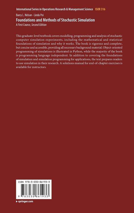 Produktbild: Foundations and Methods of Stochastic Simulation