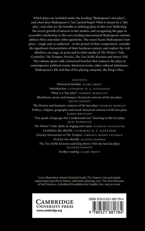 Produktbild: The Cambridge Companion to Shakespeare's Last Plays
