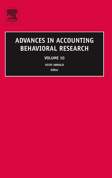 Produktbild: Advances in Accounting Behavioral Research