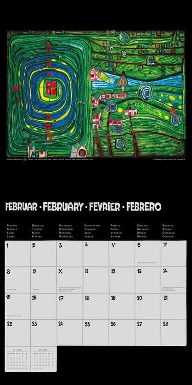 Produktbild: Hundertwasser Brosch&uuml;renkalender Art 2027