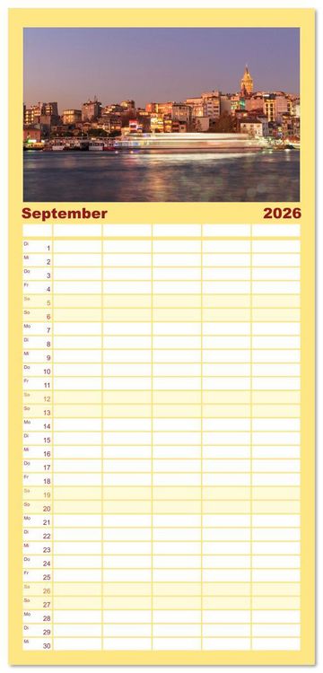 Produktbild: Familienplaner 2026 - Istanbul - Lebendige Metropole voller Geschichte und Pracht mit 5 Spalten (Wandkalender, 21 x 45 cm) CALVENDO