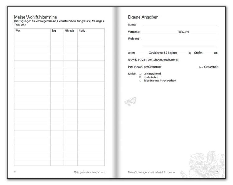 Produktbild: Mein privater Mutterpass - Meine Schwangerschaft selbst dokumentiert