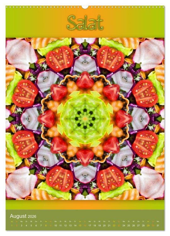 Produktbild: Kulinarische Mandalas (Wandkalender 2026 DIN A2 hoch), CALVENDO Monatskalender