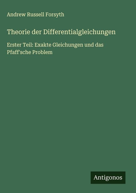 Produktbild: Theorie der Differentialgleichungen