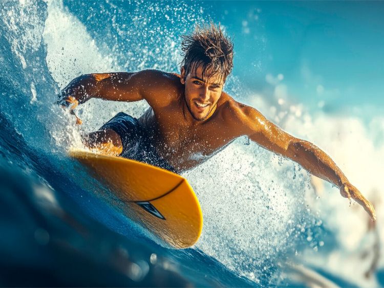 Produktbild: CALVENDO Puzzle Surfen | 1000 Teile Lege-Gr&ouml;&szlig;e 64x48cm Foto-Puzzle f&uuml;r gl&uuml;ckliche Stunden