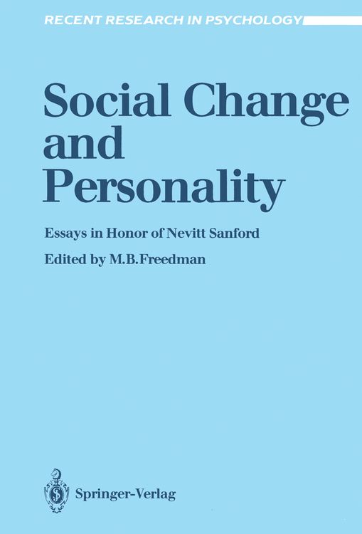 Produktbild: Social Change and Personality