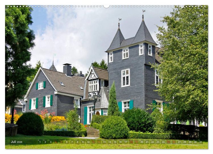 Produktbild: Burgen, Schl&ouml;sser, Herrenh&auml;user im Bergischen Land (Wandkalender 2026 DIN A2 quer), CALVENDO Monatskalender