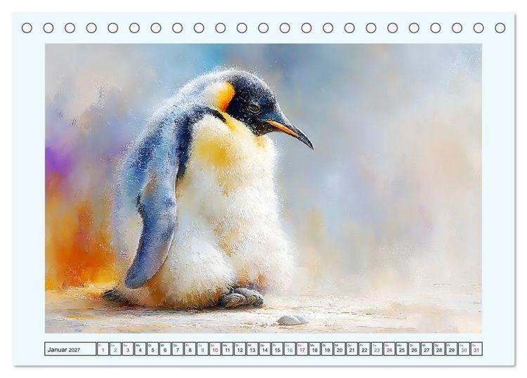 Produktbild: Pinguine. Momente im ewigen Eis (Tischkalender 2027 DIN A5 quer), CALVENDO Monatskalender