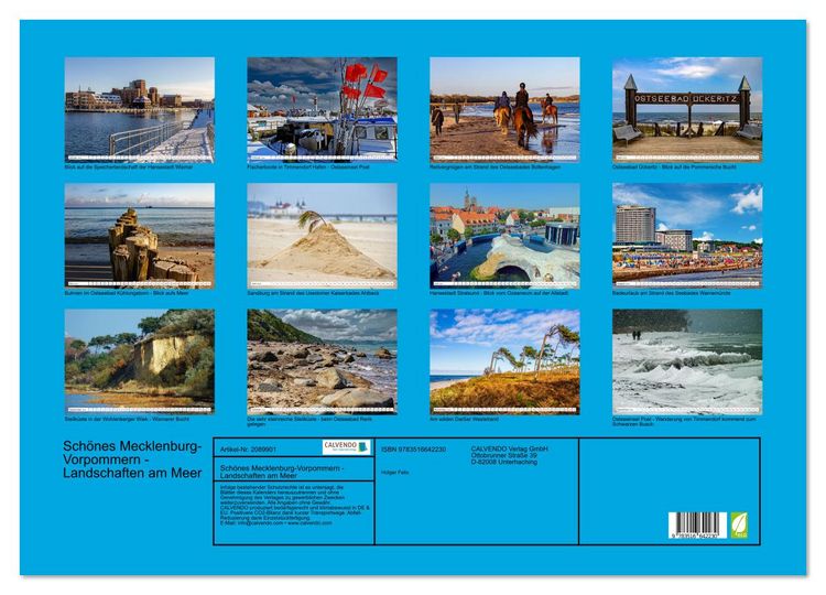 Produktbild: Sch&ouml;nes Mecklenburg-Vorpommern - Landschaften am Meer (Wandkalender 2026 DIN A2 quer), CALVENDO Monatskalender