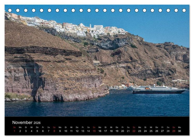 Produktbild: Zauberhaftes Santorin (Tischkalender 2026 DIN A5 quer), CALVENDO Monatskalender