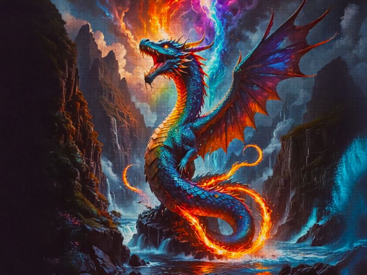 Produktbild: CALVENDO Puzzle Amaru, gefl&uuml;gelte Regenbogenschlange | 1000 Teile Lege-Gr&ouml;&szlig;e 64x48cm Foto-Puzzle f&uuml;r gl&uuml;ckliche Stunden