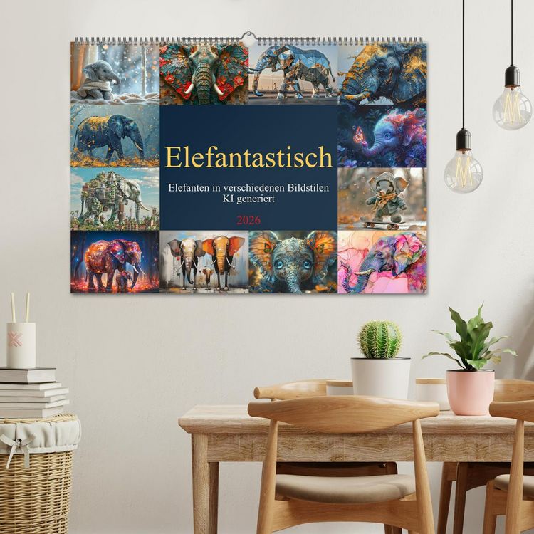 Produktbild: Elefantastisch (Wandkalender 2026 DIN A2 quer), CALVENDO Monatskalender