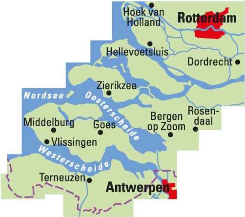 Produktbild: BVA ADFC Regionalkarte Seeland Rotterdam, mit Knotenpunkten 1:75.000