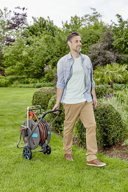 Produktbild: GARDENA 18520-20 Schlauchwagen CleverRoll L Easy Schlauchwagen 1 St. Grau, T&uuml;rkis, Orange