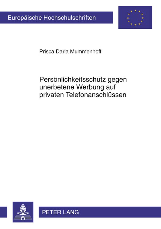 Produktbild: Persoenlichkeitsschutz gegen unerbetene Werbung auf privaten Telefonanschluessen