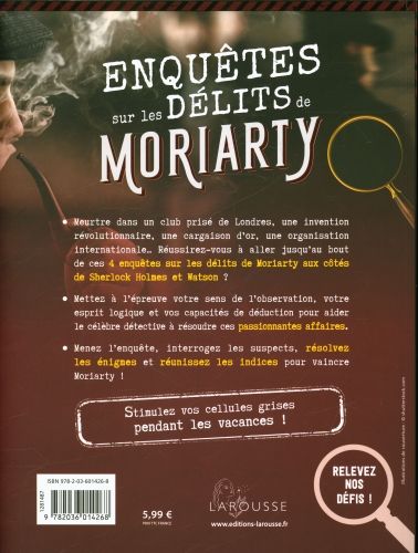 Produktbild: Enqu&ecirc;tes sur les d&eacute;lits de Moriarty : cahier de vacances