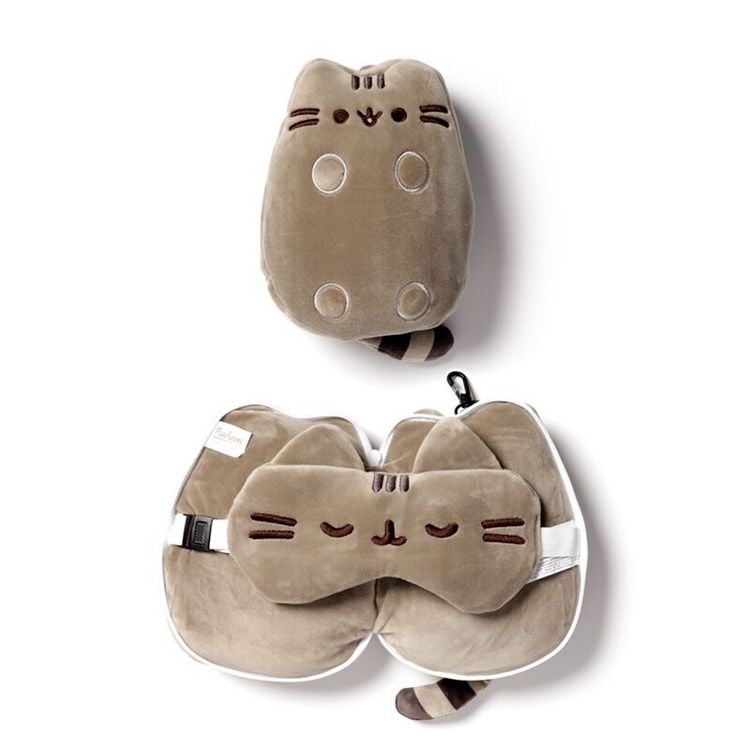 Produktbild: Relaxeazzz Pl&uuml;sch Pusheen Katze Reisekissen & Schlafmaske