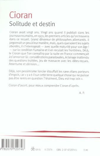 Produktbild: Solitude et destin