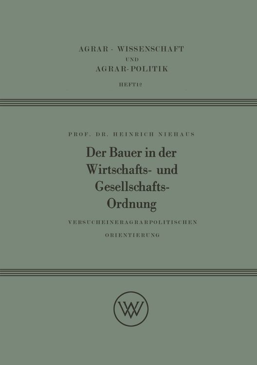 Produktbild: Der Bauer in der Wirtschafts- und Gesellschaftsordnung