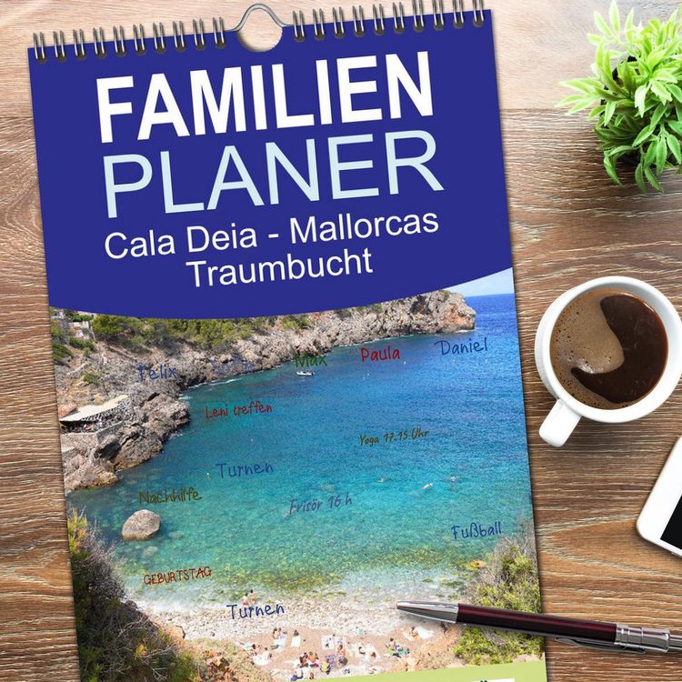 Produktbild: Familienplaner 2026 - Cala Deia - Mallorcas Traumbucht mit 5 Spalten (Wandkalender, 21 x 45 cm) CALVENDO