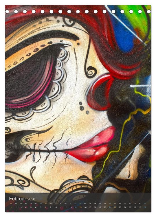 Produktbild: Graffiti Kunst an der frischen Luft (Tischkalender 2026 DIN A5 hoch), CALVENDO Monatskalender