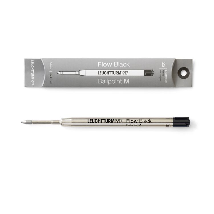 Produktbild: LEUCHTTURM1917 Ersatzmine M f&uuml;r Drehgriffel Nr. 1, Schwarz, 2er-Pack - Kugelschreiber