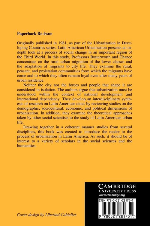 Produktbild: Latin American Urbanization