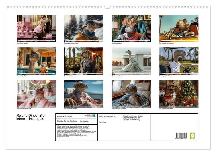Produktbild: Reiche Dinos. Sie leben &ndash; im Luxus. (Wandkalender 2027 DIN A2 quer), CALVENDO Monatskalender