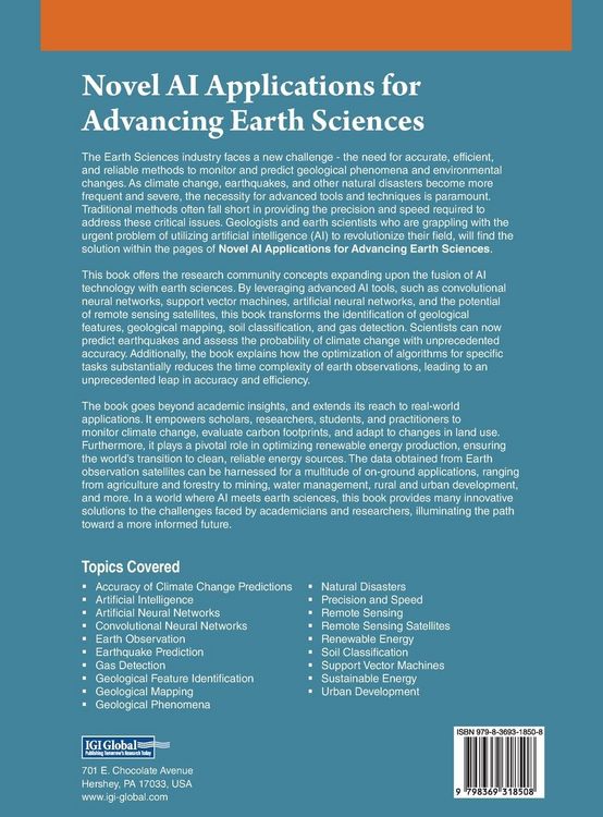 Produktbild: Novel AI Applications for Advancing Earth Sciences