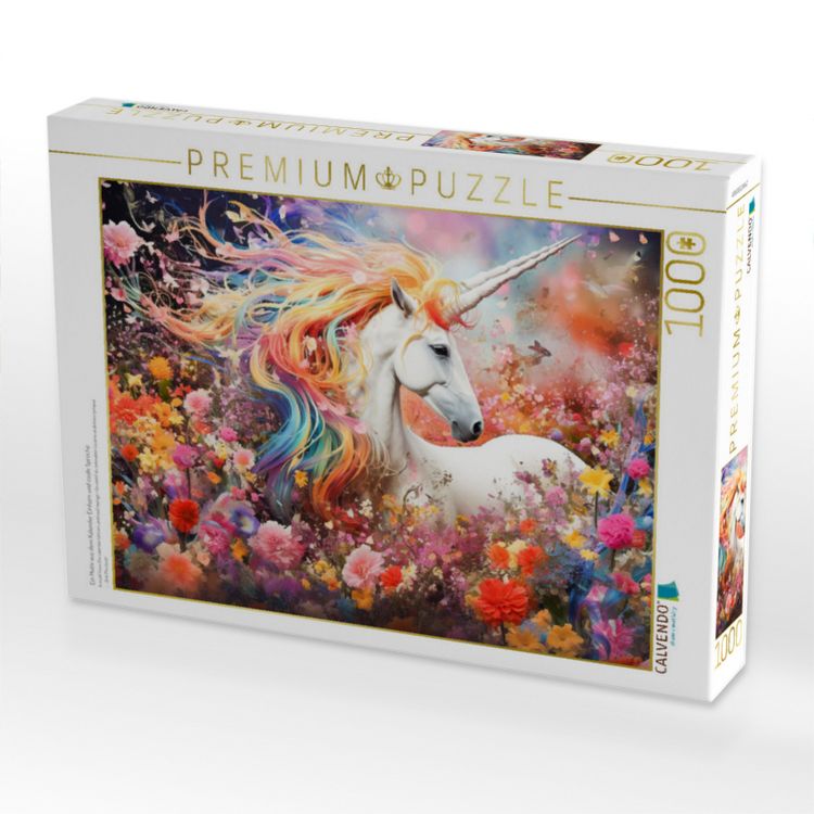 Produktbild: CALVENDO Puzzle Ein Motiv aus dem Kalender Einhorn und coole Spr&uuml;che | 1000 Teile Lege-Gr&ouml;&szlig;e 64x48cm Foto-Puzzle f&uuml;r gl&uuml;ckliche Stunden