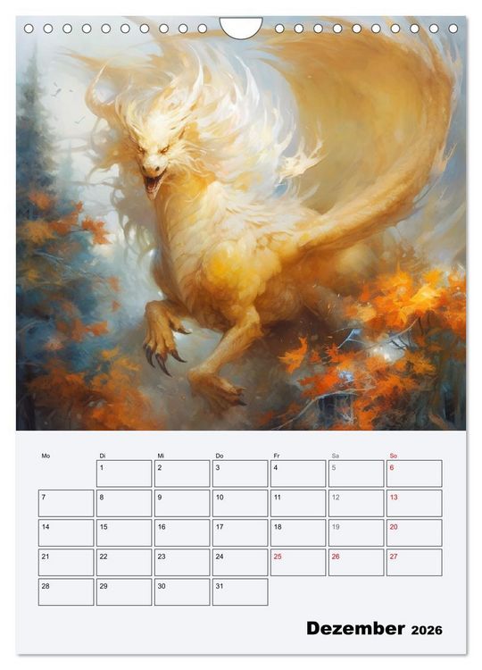 Produktbild: Drachenland. Gef&uuml;rchtete Fabelwesen im Gotik-Stil (Wandkalender 2026 DIN A4 hoch), CALVENDO Monatskalender